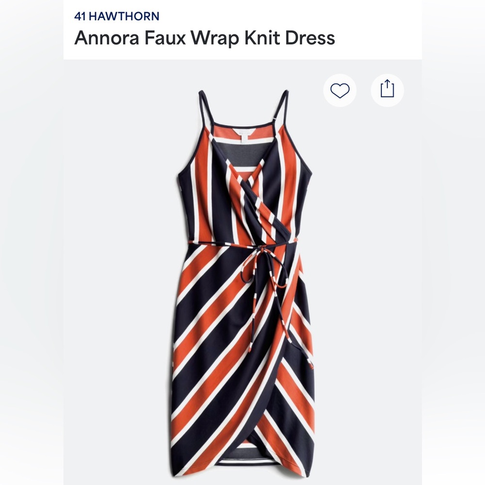 Faux wrap knit dress, Small